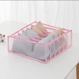 image-Underwear Storage Box Set - 3 Piece Drawer Organizer with Mesh Grid