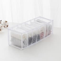 image-Underwear Storage Box Set - 3 Piece Drawer Organizer with Mesh Grid