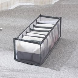 image-Underwear Storage Box Set - 3 Piece Drawer Organizer with Mesh Grid