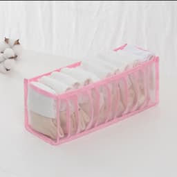 image-Underwear Storage Box Set - 3 Piece Drawer Organizer with Mesh Grid