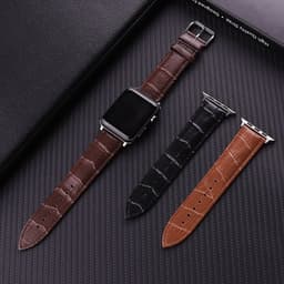 image-YLZ Genuine Leather Apple Watch Strap Crocodile Pattern Universal