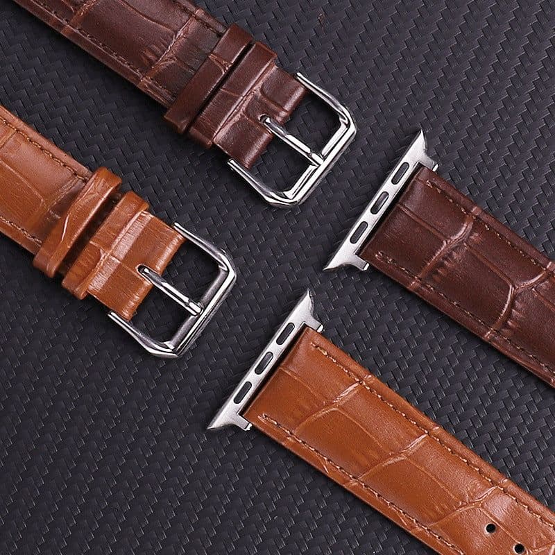 image-YLZ Genuine Leather Apple Watch Strap Crocodile Pattern Universal