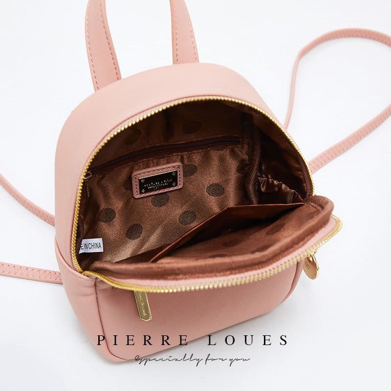 image-Pierre Louis Women's PU Leather Backpack Small Square Bag Gray