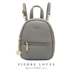 image-Pierre Louis Women's PU Leather Backpack Small Square Bag Gray