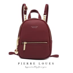 image-Pierre Louis Women's PU Leather Backpack Small Square Bag Gray