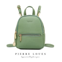 image-Pierre Louis Women's PU Leather Backpack Small Square Bag Gray