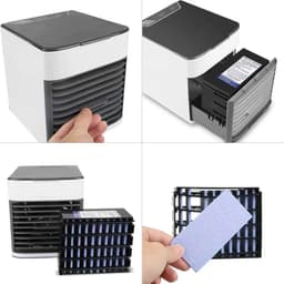 image-USB Spray Air Cooler Fan Desktop Humidifier 7 Color LED