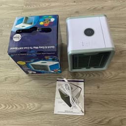 image-USB Spray Air Cooler Fan Desktop Humidifier 7 Color LED