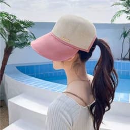 image-Women's Large Brim Sun Hat - Acrylic UV Protection Summer Shade