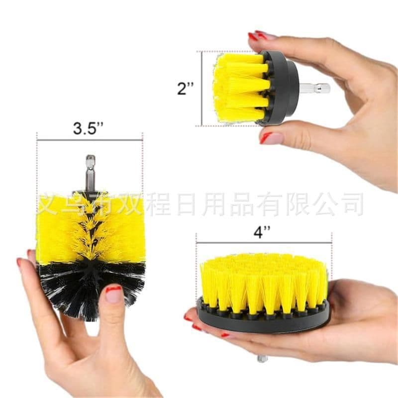 image-3 Piece Electric Drill Brush Set - Cleaning & Polishing Attachments