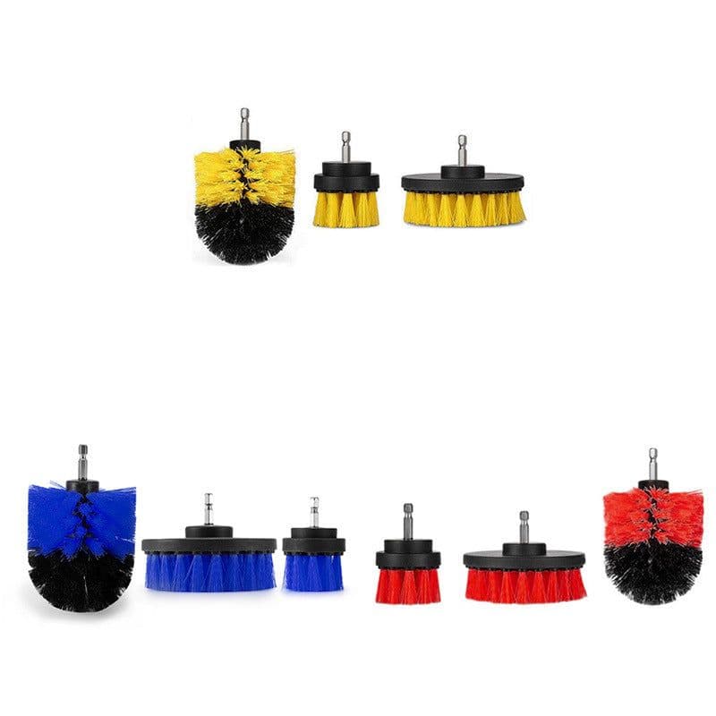 image-3 Piece Electric Drill Brush Set - Cleaning & Polishing Attachments