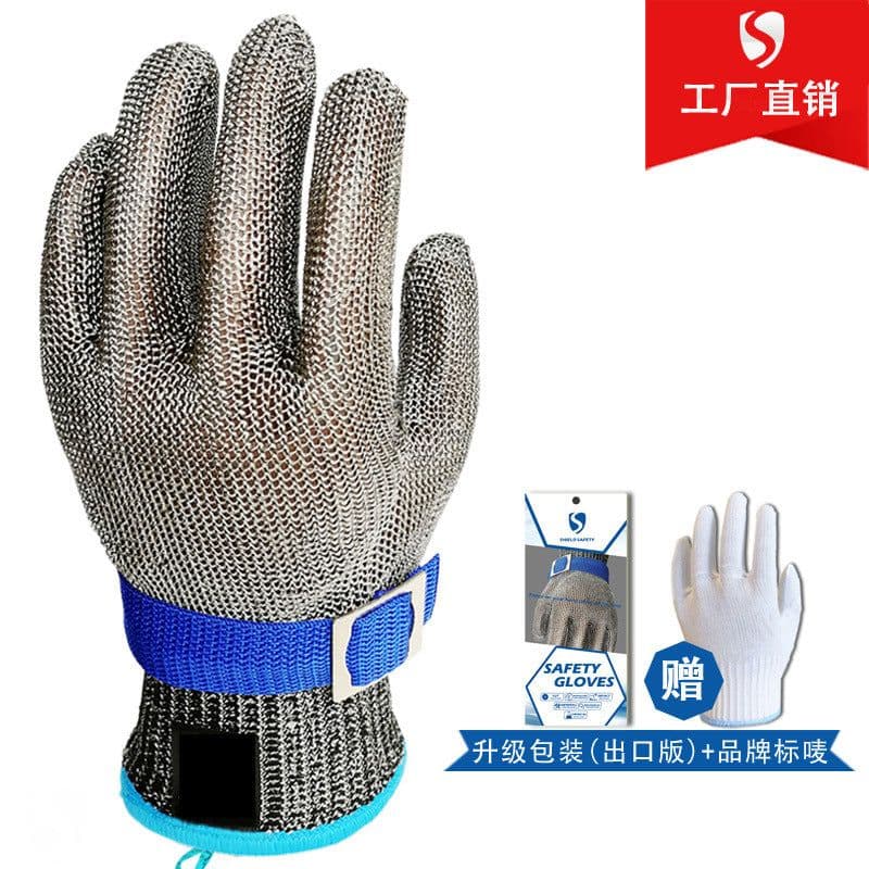 image-Cut-Resistant Gloves Stainless Steel Wire Grade 5 Metal Safety Gloves