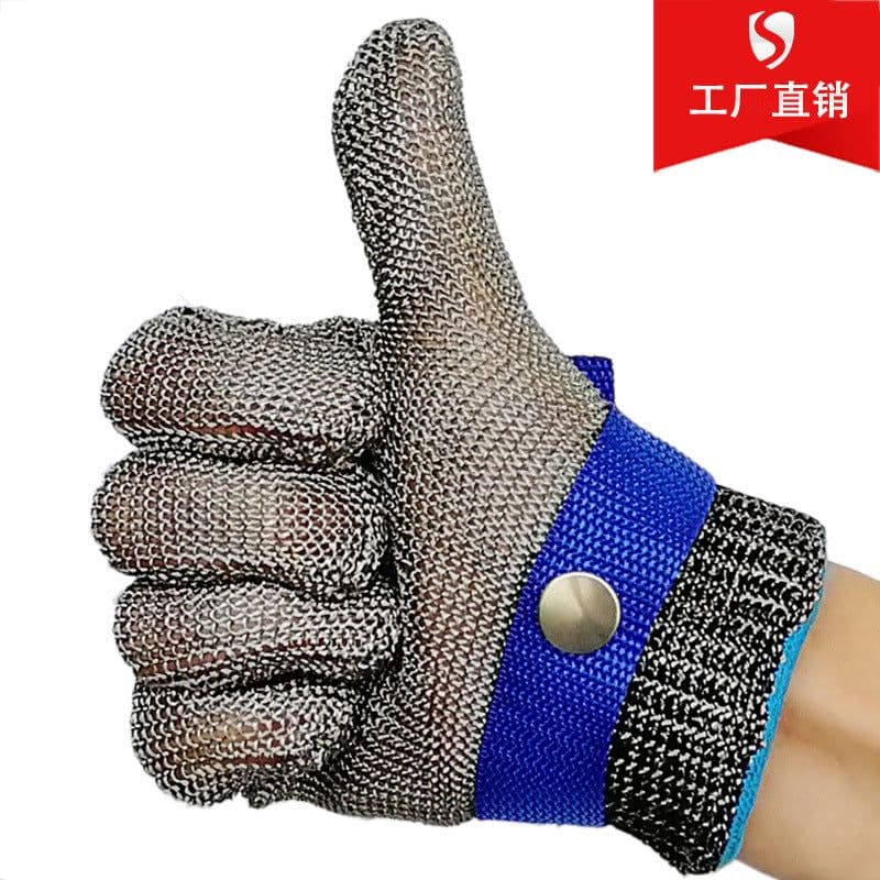 image-Cut-Resistant Gloves Stainless Steel Wire Grade 5 Metal Safety Gloves