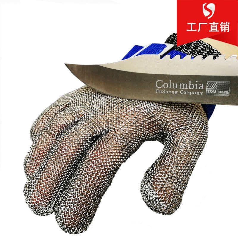 image-Cut-Resistant Gloves Stainless Steel Wire Grade 5 Metal Safety Gloves