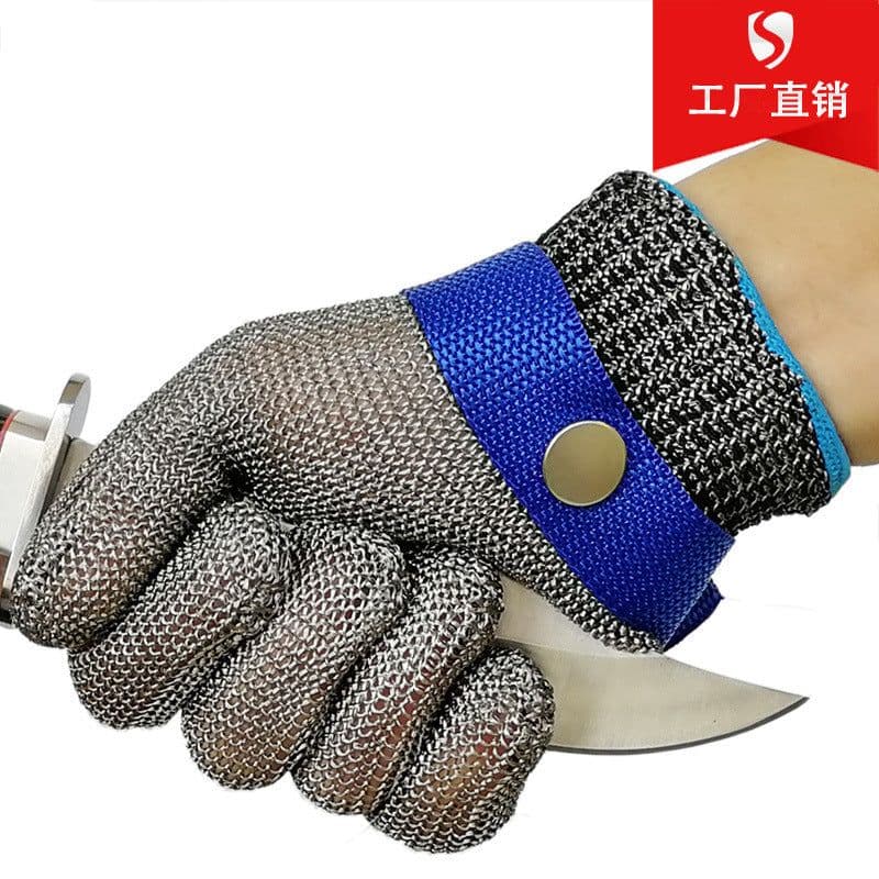 image-Cut-Resistant Gloves Stainless Steel Wire Grade 5 Metal Safety Gloves