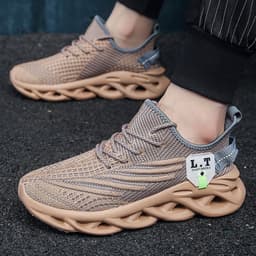 image-Men's Breathable Mesh Running Shoes Casual Sports Sneakers