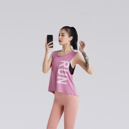 image-Women's Quick-Dry Sleeveless Fitness Vest Breathable Workout Top
