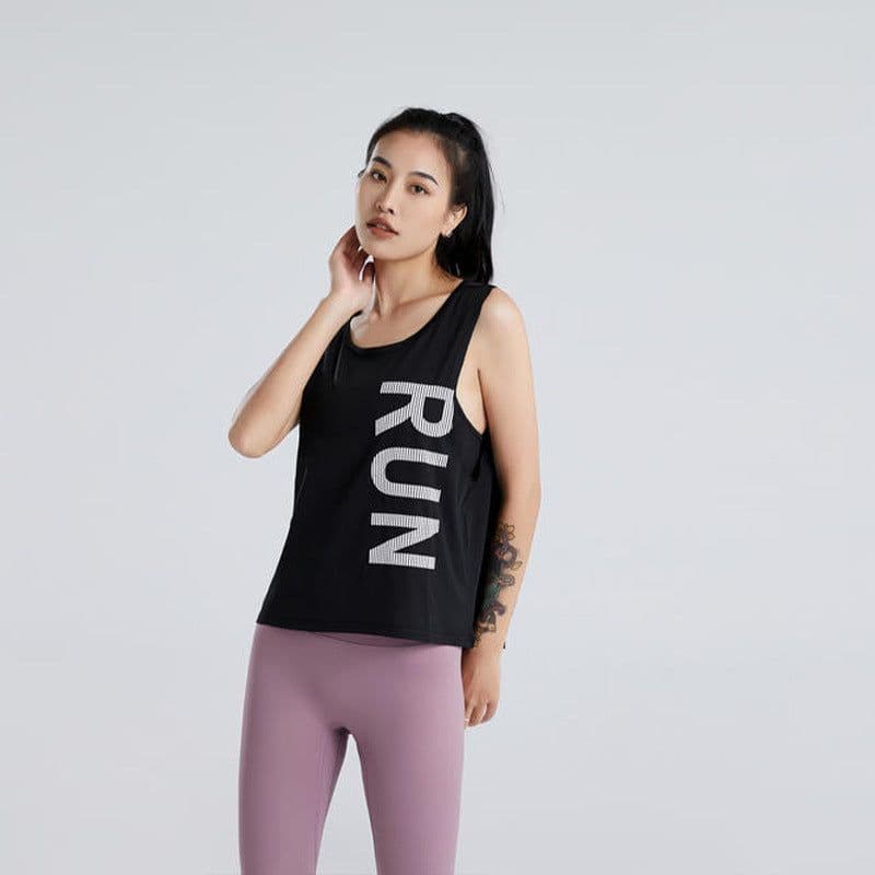 image-Women's Quick-Dry Sleeveless Fitness Vest Breathable Workout Top