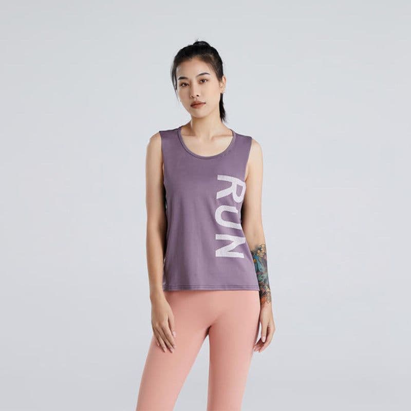 image-Women's Quick-Dry Sleeveless Fitness Vest Breathable Workout Top