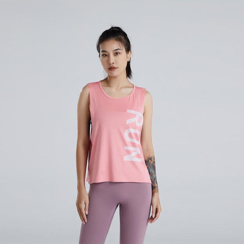 image-Women's Quick-Dry Sleeveless Fitness Vest Breathable Workout Top