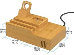 image-Bamboo Wireless Charger with Phone Holder Stand