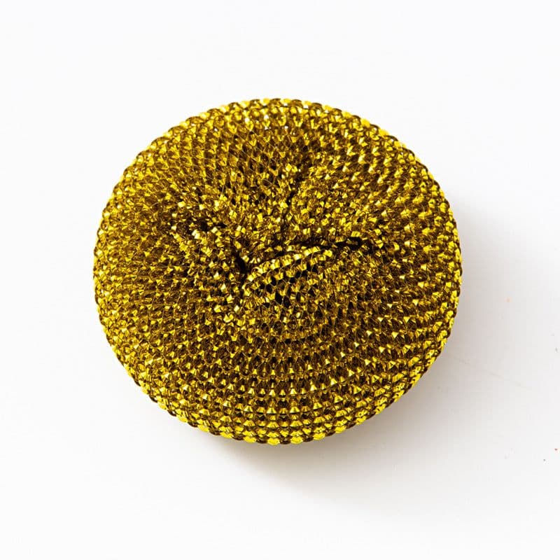 image-Kitchen Pot Brush with Steel Wire Ball Short Handle Dishwashing Cleaning Brush