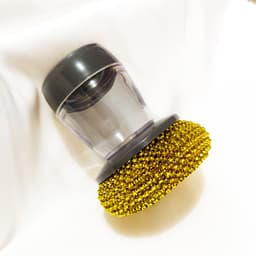 image-Kitchen Pot Brush with Steel Wire Ball Short Handle Dishwashing Cleaning Brush