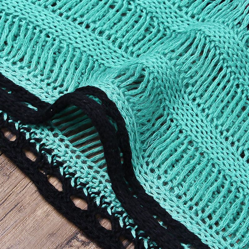 image-Women's Crochet Hollow Bikini Cover Up Beach Sunscreen Blouse