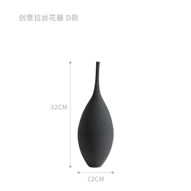 image-Jingdezhen Handmade Ceramic Vase Modern Minimalist Geometric Decor