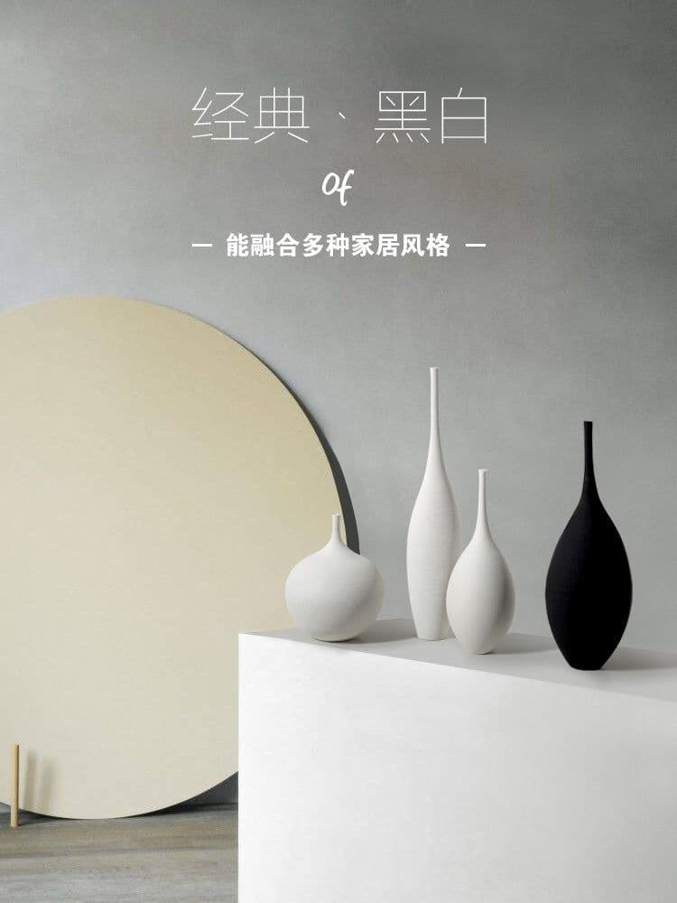 image-Jingdezhen Handmade Ceramic Vase Modern Minimalist Geometric Decor