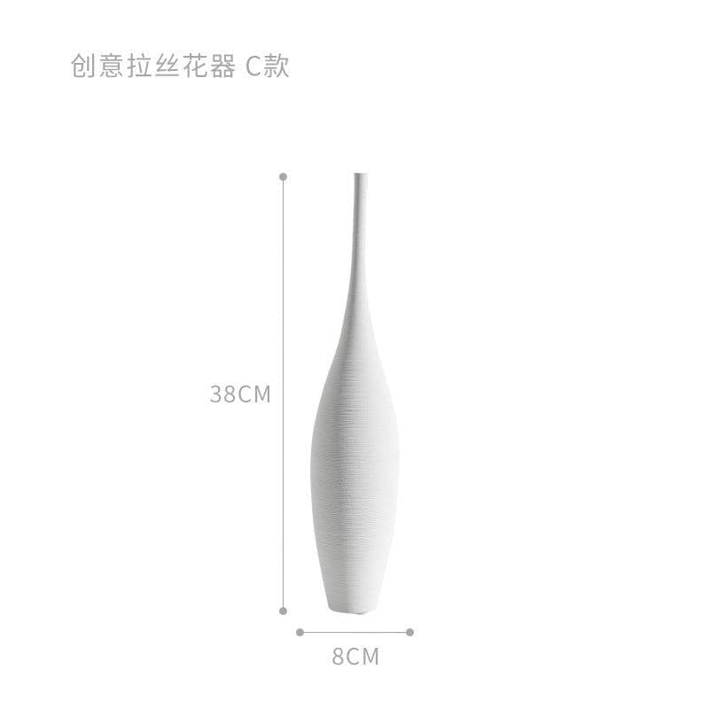 image-Jingdezhen Handmade Ceramic Vase Modern Minimalist Geometric Decor