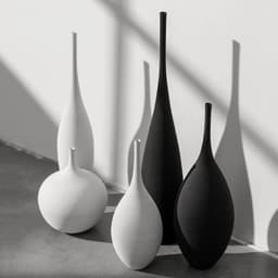 image-Jingdezhen Handmade Ceramic Vase Modern Minimalist Geometric Decor