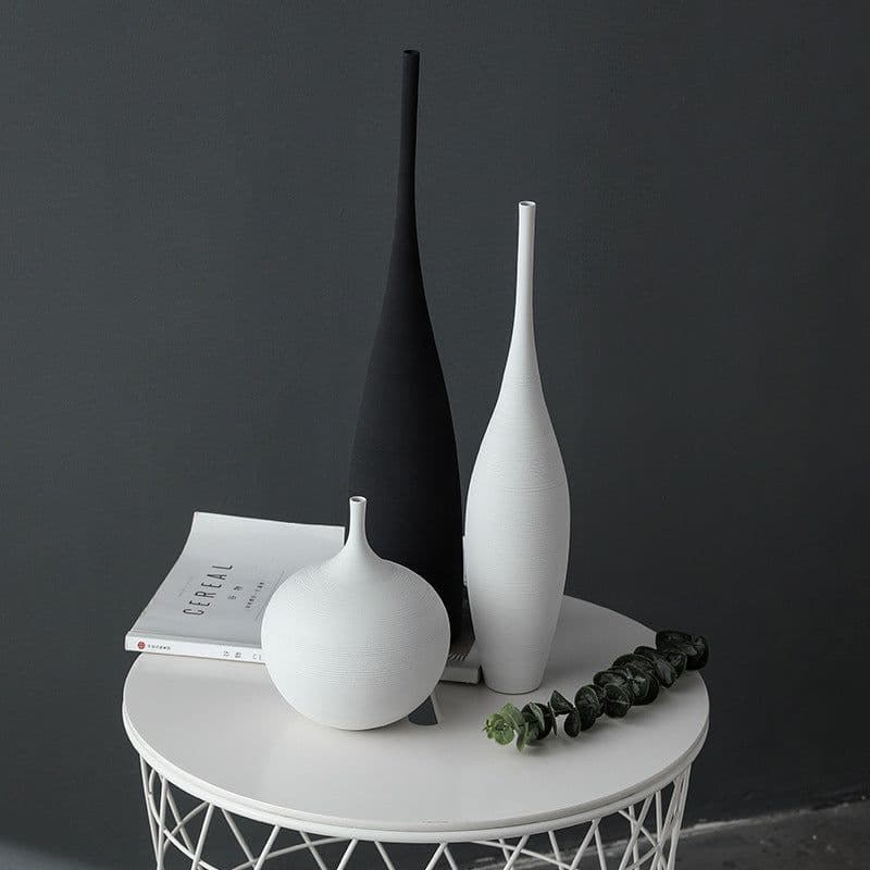 image-Jingdezhen Handmade Ceramic Vase Modern Minimalist Geometric Decor