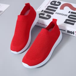 image-Women's Breathable Mesh Casual Loafers Flat Slip-On Shoes