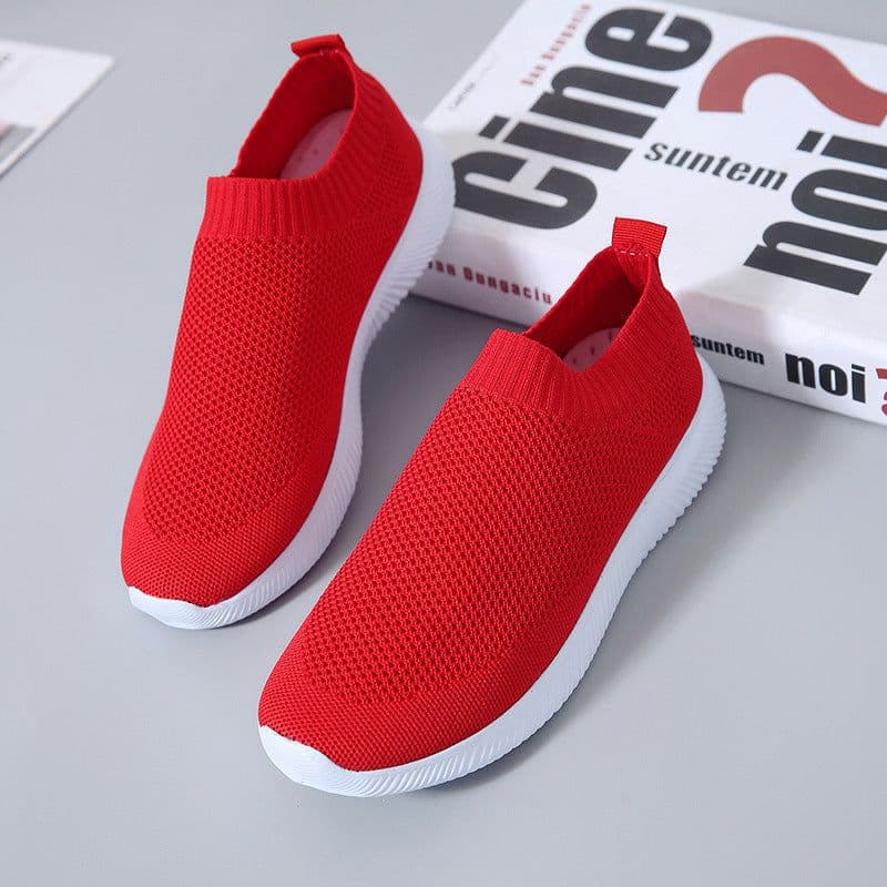 image-Women's Breathable Mesh Casual Loafers Flat Slip-On Shoes