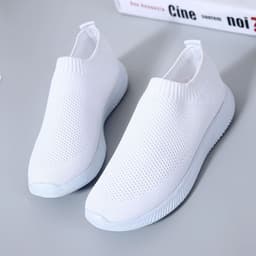 image-Women's Breathable Mesh Casual Loafers Flat Slip-On Shoes