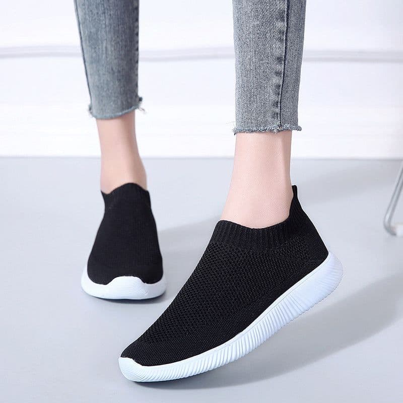 image-Women's Breathable Mesh Casual Loafers Flat Slip-On Shoes
