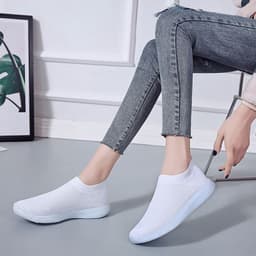 image-Women's Breathable Mesh Casual Loafers Flat Slip-On Shoes