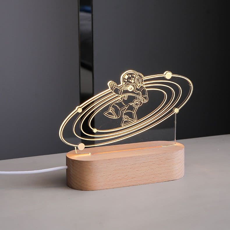 image-Fanichi Astronaut Night Light LED Table Lamp with Projection USB