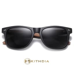 image-KITHDIAL Wooden Polarized Sunglasses 7061H Walnut Frame UV400