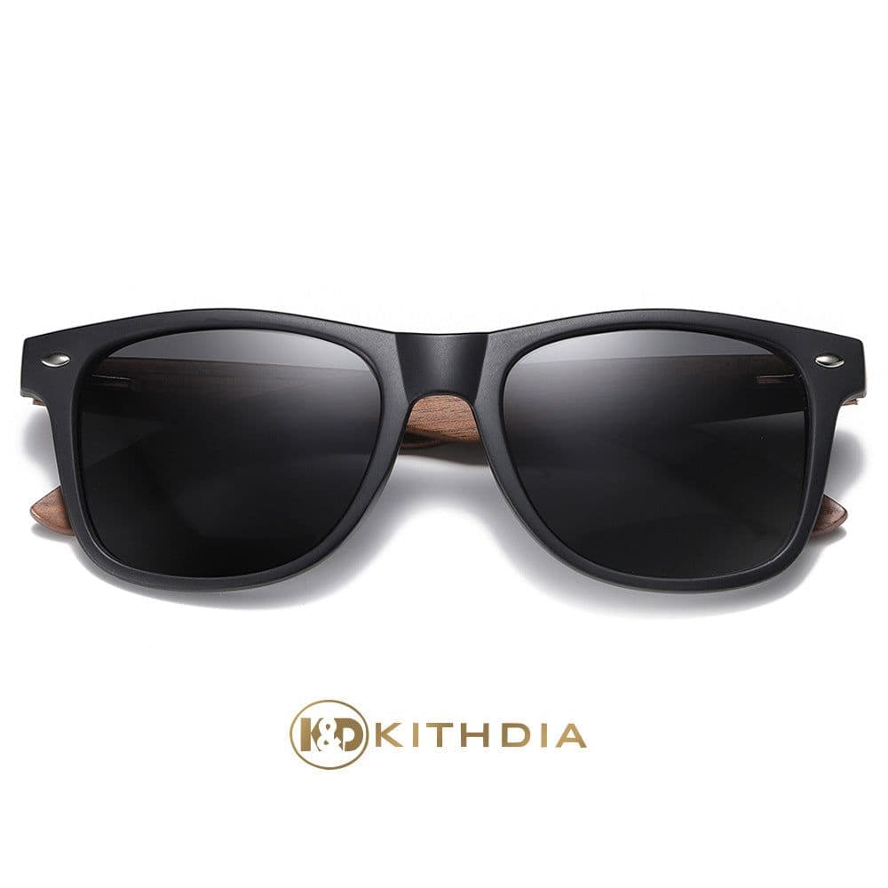 image-KITHDIAL Wooden Polarized Sunglasses 7061H Walnut Frame UV400