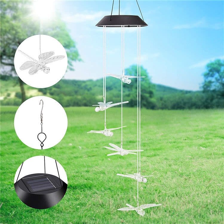 image-Solar LED Garden Stake Light Butterfly Hummingbird Outdoor Lawn Decoration