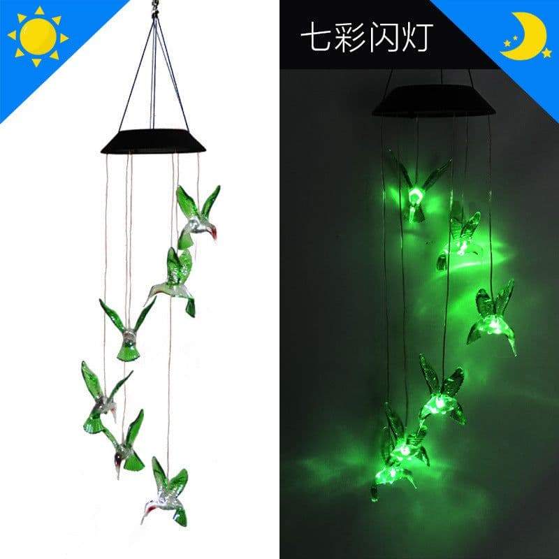 image-Solar LED Garden Stake Light Butterfly Hummingbird Outdoor Lawn Decoration