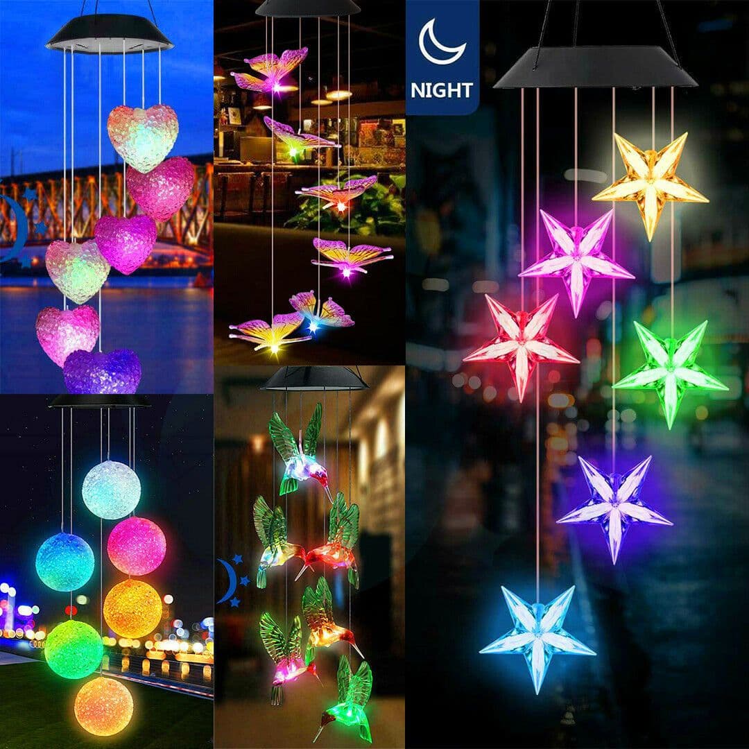 image-Solar LED Garden Stake Light Butterfly Hummingbird Outdoor Lawn Decoration