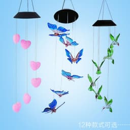 image-Solar LED Garden Stake Light Butterfly Hummingbird Outdoor Lawn Decoration