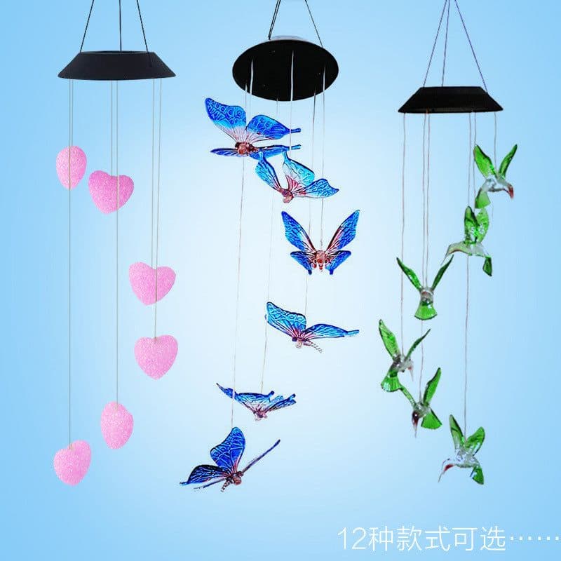 image-Solar LED Garden Stake Light Butterfly Hummingbird Outdoor Lawn Decoration