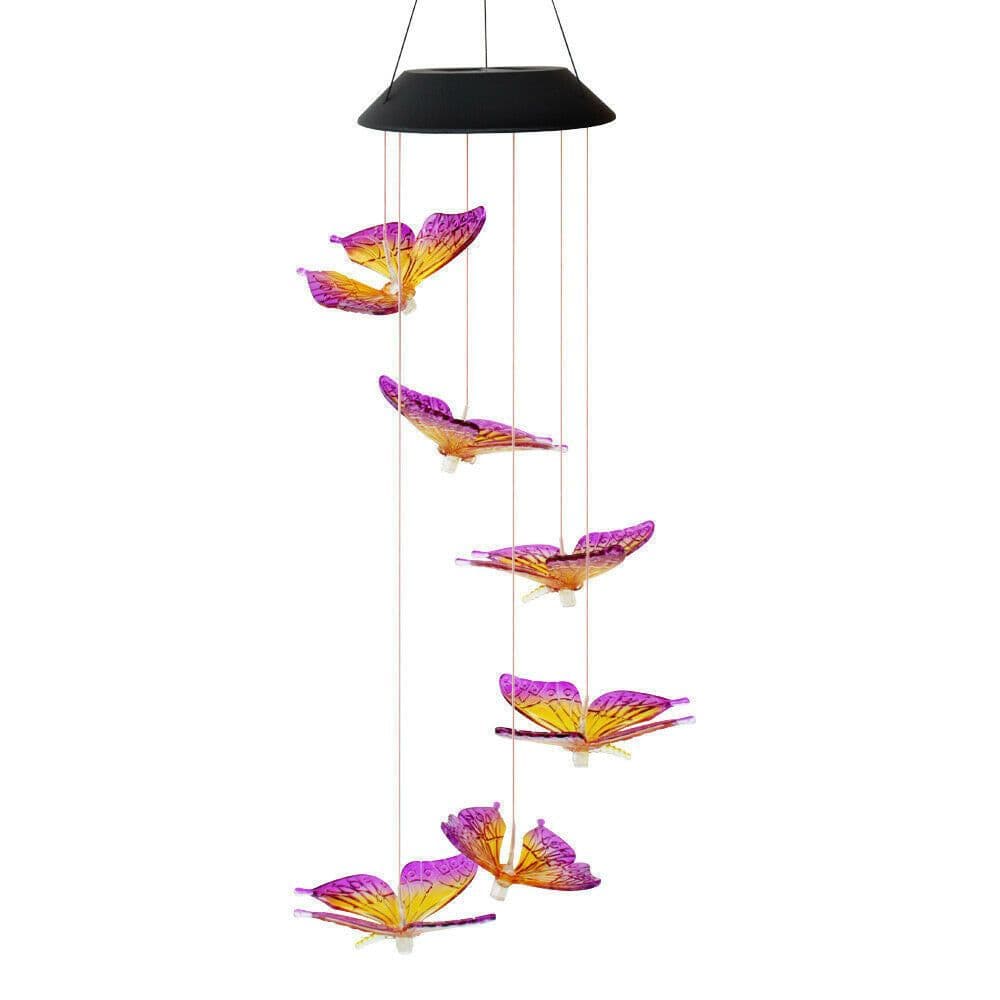 image-Solar LED Garden Stake Light Butterfly Hummingbird Outdoor Lawn Decoration