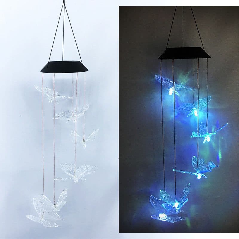 image-Solar LED Garden Stake Light Butterfly Hummingbird Outdoor Lawn Decoration