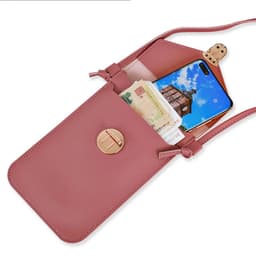 image-Women's PU Leather Crossbody Phone Wallet with Card Slots