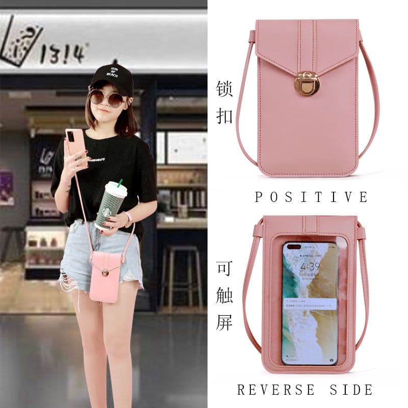 image-Women's PU Leather Crossbody Phone Wallet with Card Slots